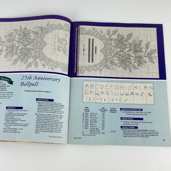 The Cross Stitcher Magazine June 1997 Large Print Charts Vintage Vol 14 No 2 - Picture 10 of 13